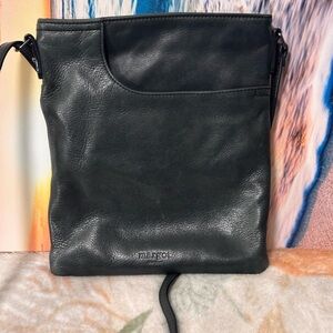 Margot New York Elegant Black Leather Crossbody Bag